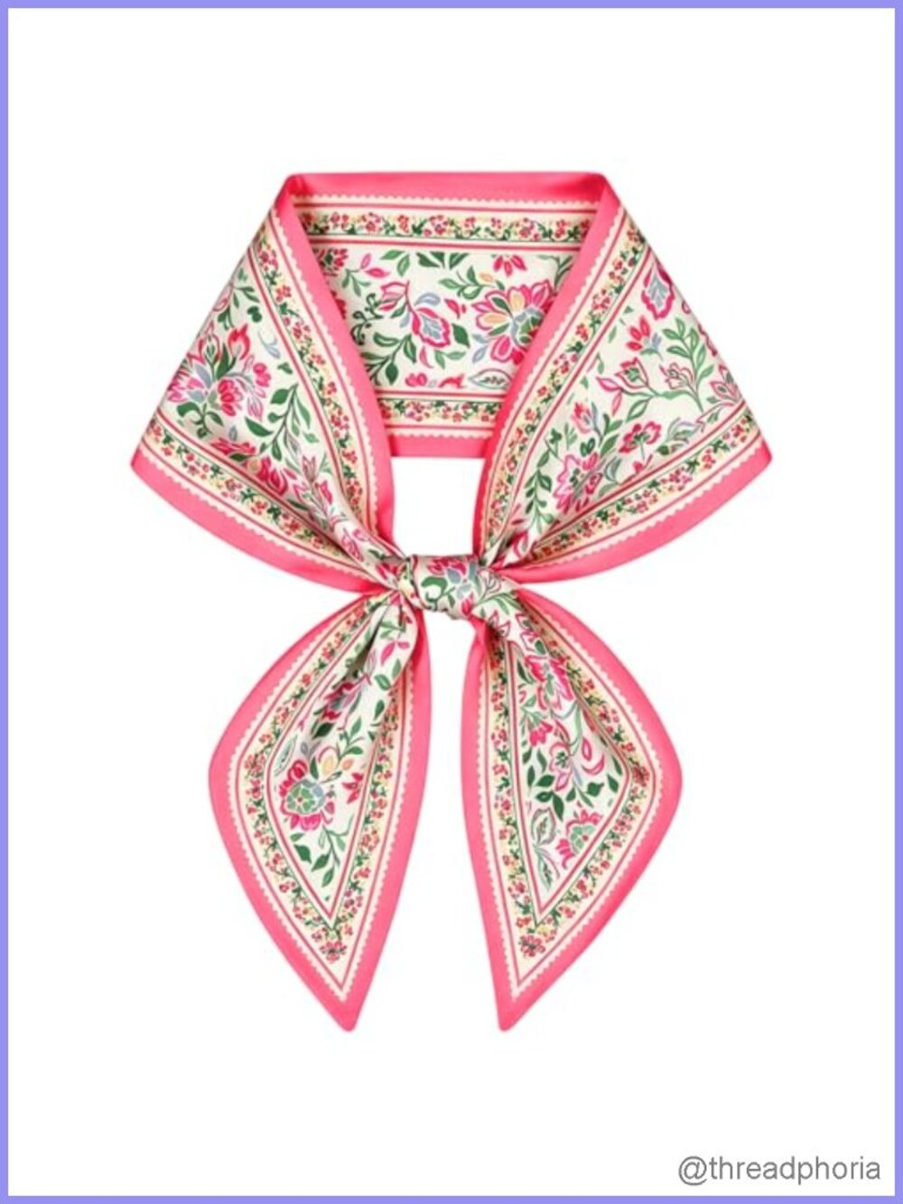 59" Silky Satin Floral Scarf for Women - Neck, Hair, Handbag Wrap